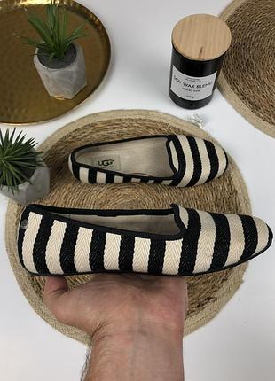 Оригинальные балетки, туфли ugg australia в полоску с плоской подошвой