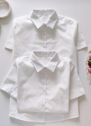 Білі нові дитячі сорочки з коротким рукавом артикул: 12380