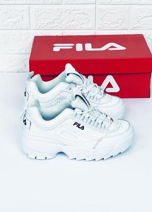 Кросівки жіночі білі fila disraptor white кросівки філа