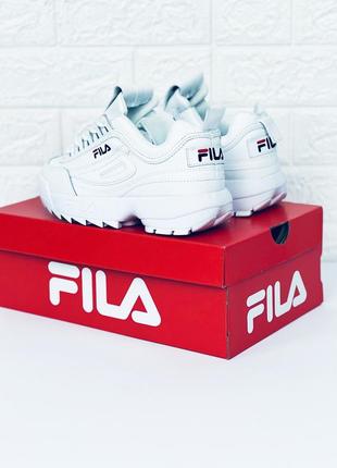 Кросівки жіночі білі fila disraptor white кросовки фила4 фото