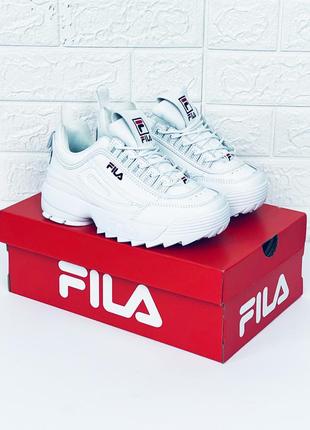 Кросівки жіночі білі fila disraptor white кросовки фила5 фото