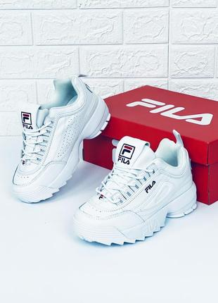 Кросівки жіночі білі fila disraptor white кросовки фила8 фото