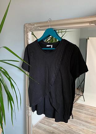Футболка asos цікавого крою чорного кольору