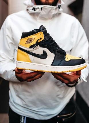 Жіночі кросівки nike air jordan 1 retro mid black yellow white/ женские кроссовки найк аир джордан3 фото