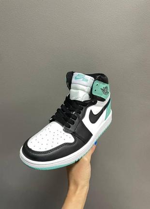 Жіночі кросівки  nike air jordan 1 retro mid mint white black🆕️ женские кроссовки найк аир джордан2 фото