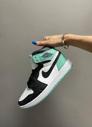 Жіночі кросівки  nike air jordan 1 retro mid mint white black🆕️ женские кроссовки найк аир джордан7 фото