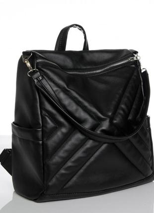 Рюкзак - сумка черный женский, подростковый, школьный для девочки подростка старшеклассницы 8 9 10 11 класс8 фото