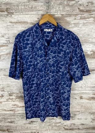 Новая шведка uniqlo рубашка гавайка гавайская поло футболка