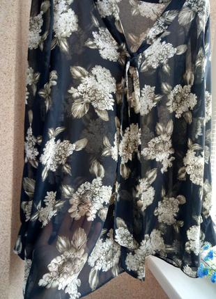 Полупрозрачная блуза в цветочный принт next.4 фото