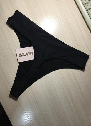 Новые плавки missguided black mix and match high waisted thong bikini bottoms4 фото