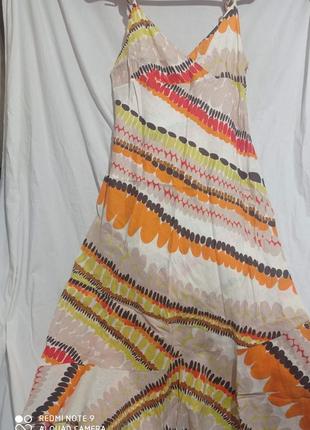 Хс. льняной длинный сарафан платье льон льяной лляной лён лен с воланом1 фото