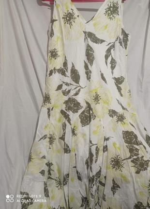 36 хлопковое красивое белое длинное пышное платье сарафан с вышивкой пайетками1 фото
