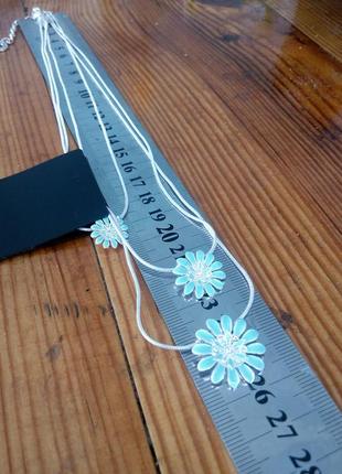 Pilgrim колье цепочка жгут подвески цветы кристаллы сваровски напыление серебро3 фото