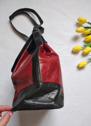 Кожаная винтажная сумка-торба рюкзак италия4 фото