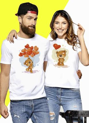 Парные футболки с принтом "медвежата с воздушными шарами" push it