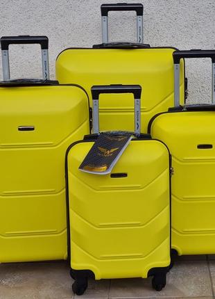 Яскравий надійні дорожній чемодан wings 147 жовтий2 фото