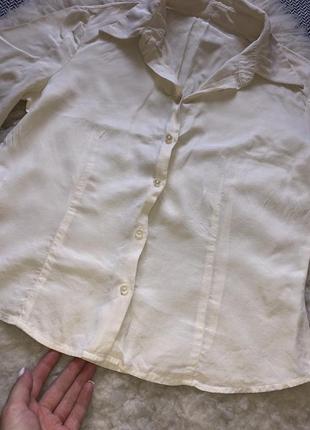 Натуральна шовкова блуза сорочка шовк бежева2 фото