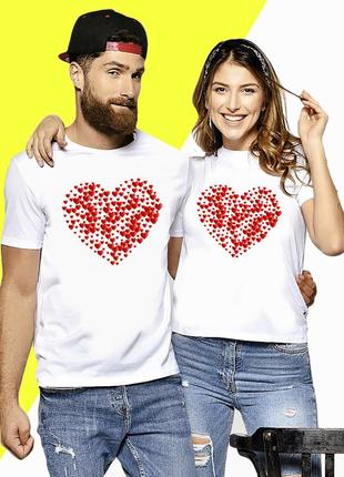 Парные футболки с принтом "сердце из сердец" push it1 фото