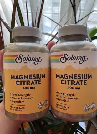 Магній вітаміни вітаміни magnesium citrate 400mg магній solaray iherb4 фото