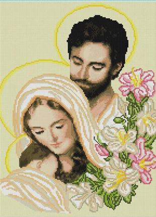 Набір алмазної мозаїки colorart 40х50 ікона свята сім'я в ліліях sp024