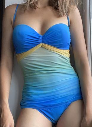 Боді, купальник жовто-блакитний в українському стилі