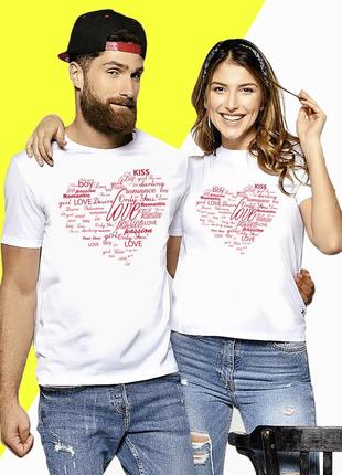 Парні футболки з принтом "love лінгво" push it