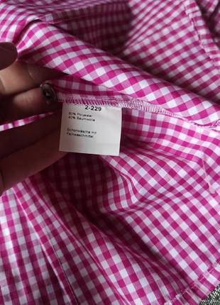 Німецька сорочка в стилі кантрі в рожеву клітинку. 48-50р.6 фото