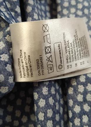 Якісна бавовняна сорочка блузка блуза h&m синього кольору квітковий принт6 фото