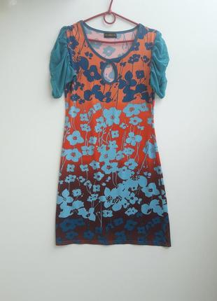 Чудове літнє плаття омбре з квітами s xs2 фото