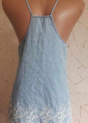 Катоновая майка з набивним мереживом3 фото