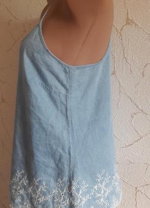 Катоновая майка з набивним мереживом2 фото
