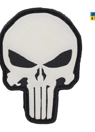M-tac нашивка punisher pvc black/white шеврон патч череп