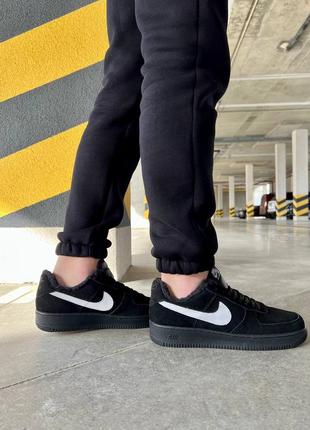 Зимние мужские кроссовки nike air force 1 black fur (мех)40-41-42-43-44-454 фото