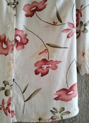 Fragile. льняная блуза в цветочный принт. р-р м.4 фото