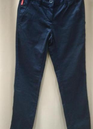 Штани, штани, дівочі, жіночі, темно-сині, котонові, прямі, розмір xs, organic cotton, 15223