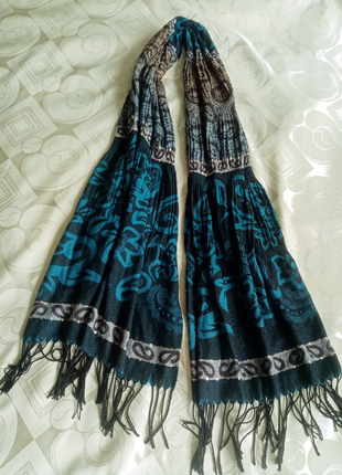 Шарф довгий візерунок пайєтки китиці обмін