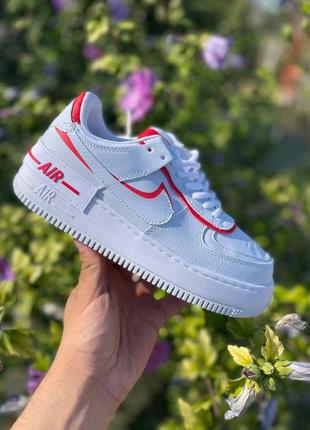 Женские кроссовки nike air force 1 shadow white red 36-37-38-39-40