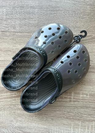 Крокси жіночі класичні прозорі чорні crocs оригінал2 фото