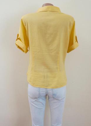 Сорочка бавовняна жовта з коротким рукавом/ рубашка хлопковая желтая с коротким рукавом2 фото