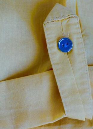 Сорочка бавовняна жовта з коротким рукавом/ рубашка хлопковая желтая с коротким рукавом5 фото