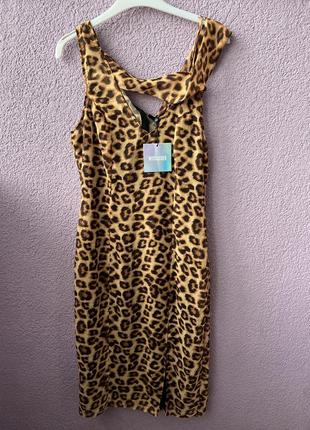 Новое! леопардовое платье на одно плечо missguided3 фото