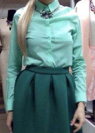 Блуза рубашка мятного цвета