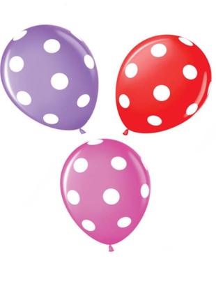 Набір 3 шт куля білий горошок