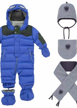 Детский зимний термо комбинезон для мальчика deux par deux, оригинал, новый, размер 6 месяцев