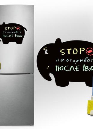 Магнитно-грифельная (меловая) доска на холодильник слон размер 27х40 см1 фото
