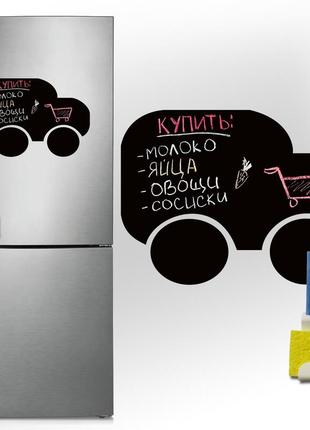 Магнітно-грифельна (крейдяна) дошка на холодильник funny truck розмір 28х40 см