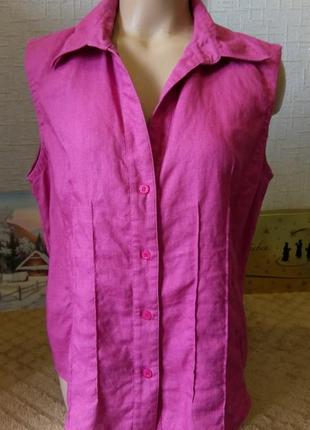 Joy блузка без рукавів льон