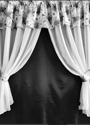 Білий ніжний легкий тюль