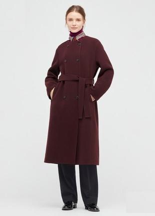 Шерстяное пальто uniqlo коллаборация с ines de la fressange s 4429081 фото