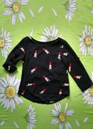 Стильна блуза з помадами для дівчинки 3-4 роки1 фото